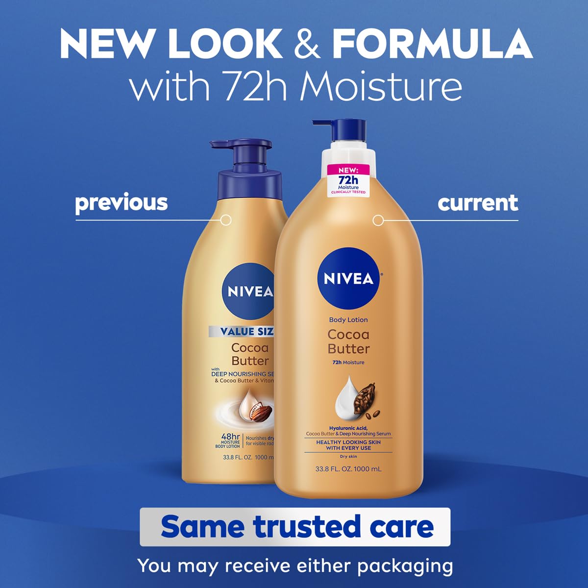NIVEA pump bottle size comparison highlights value-size convenience