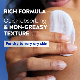 Hand pressing NIVEA pump demonstrating easy one-handed application