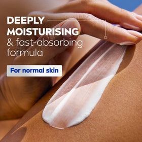 NIVEA applying lotion on arm to show smoother, moisturized skin