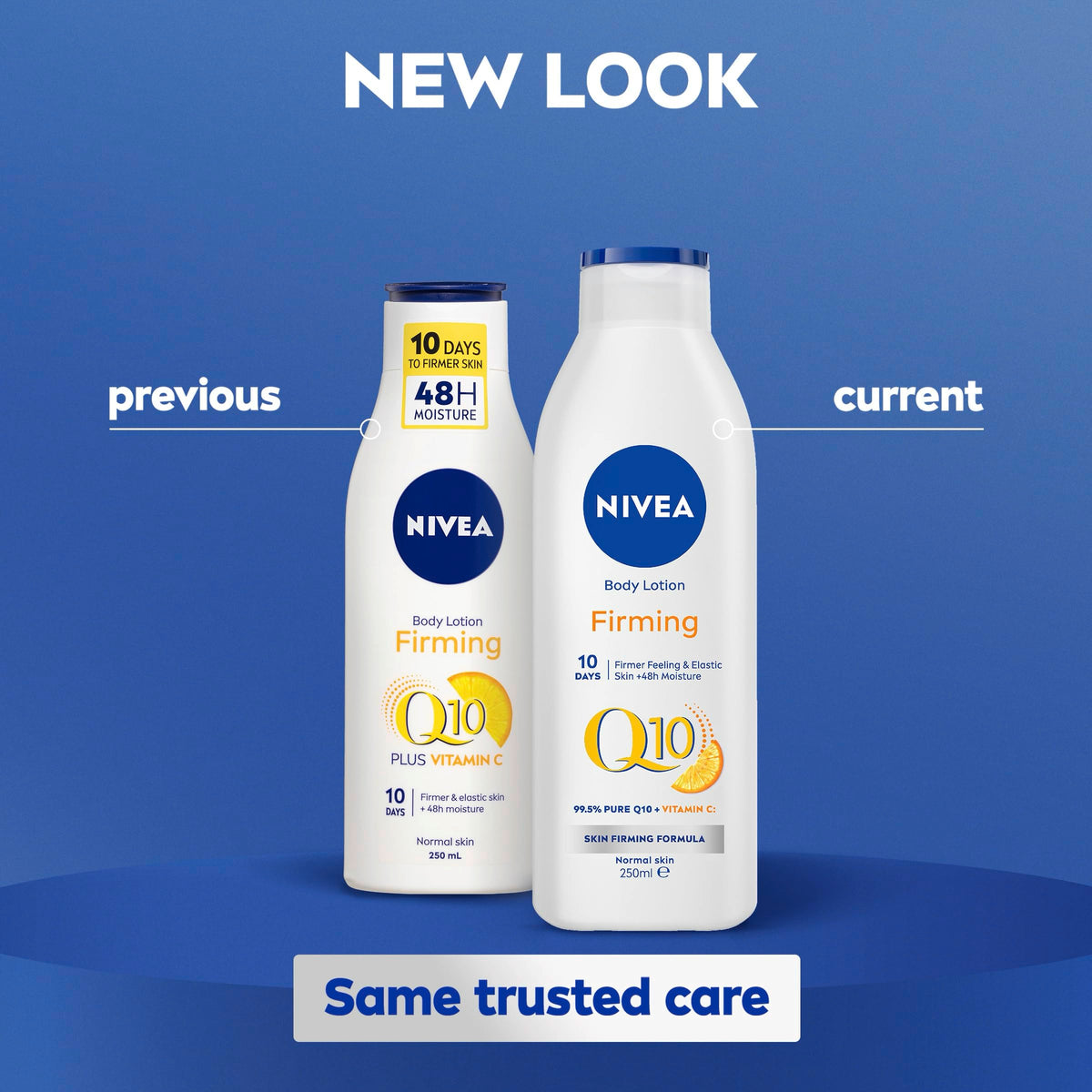 NIVEA visuals of Q10 and vitamin C ingredients illustrating antioxidant benefits