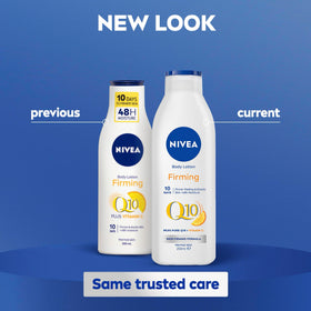 NIVEA visuals of Q10 and vitamin C ingredients illustrating antioxidant benefits