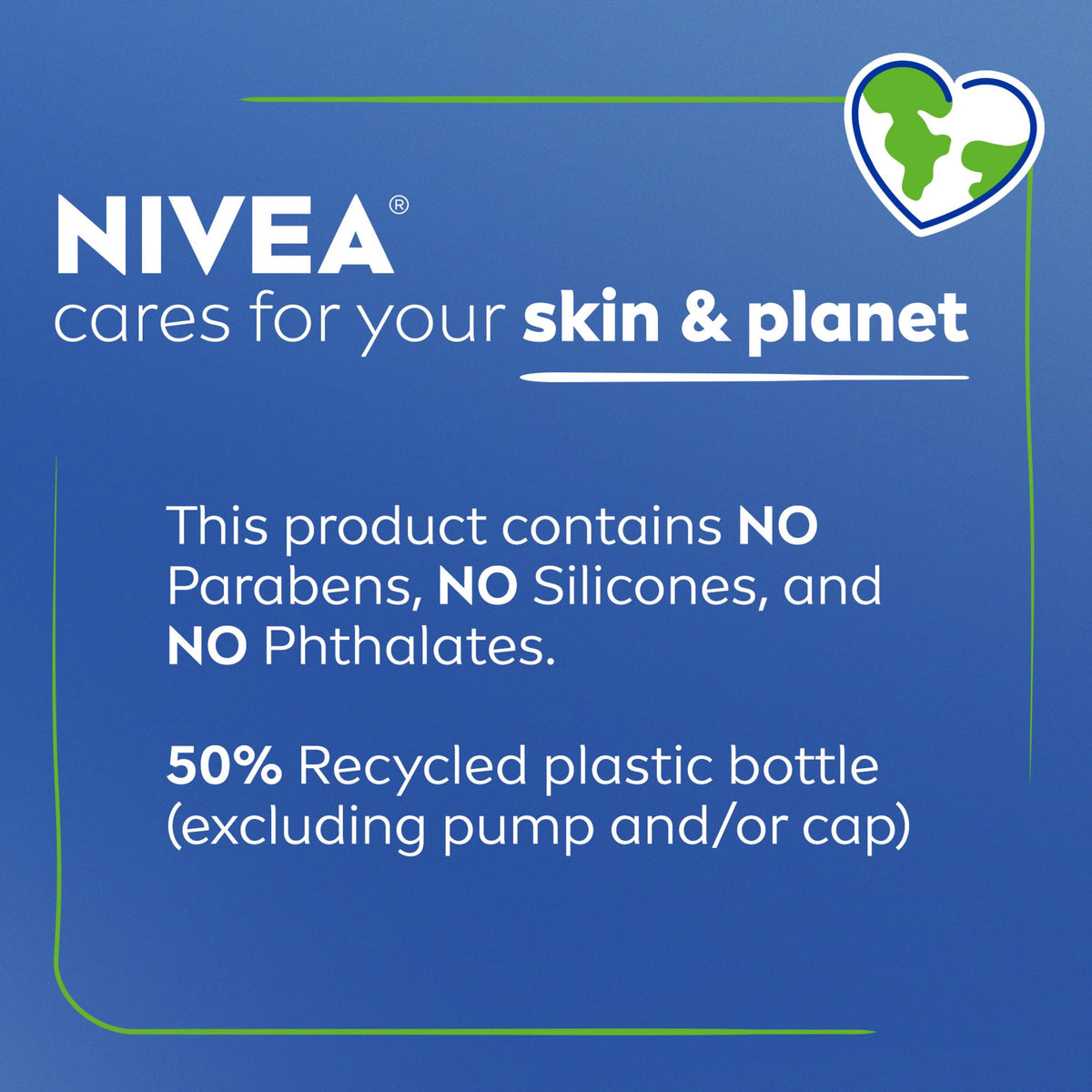 NIVEA recycled-bottle label highlighting eco-friendly packaging