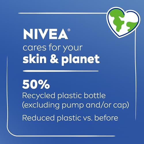 NIVEA recycled packaging detail highlighting eco-conscious bottle