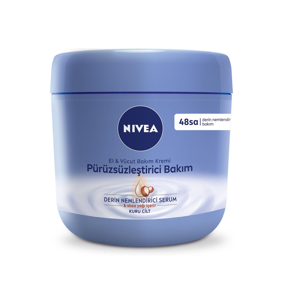 NIVEA shea butter tub front view showing clean packaging and hydration benefit