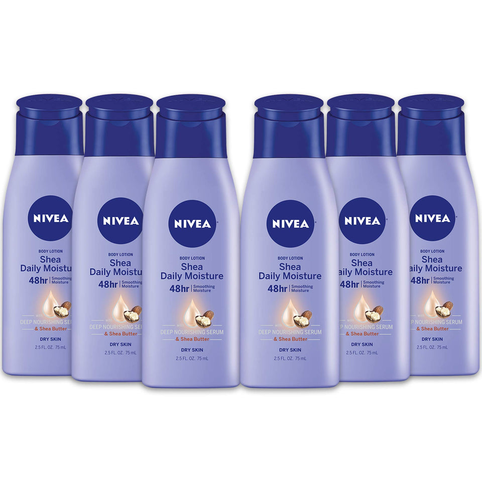 NIVEA front bottle view showing label and travel size benefit