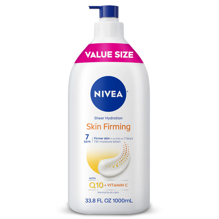 NIVEA front packaging showing large value bottle and pump for easy use