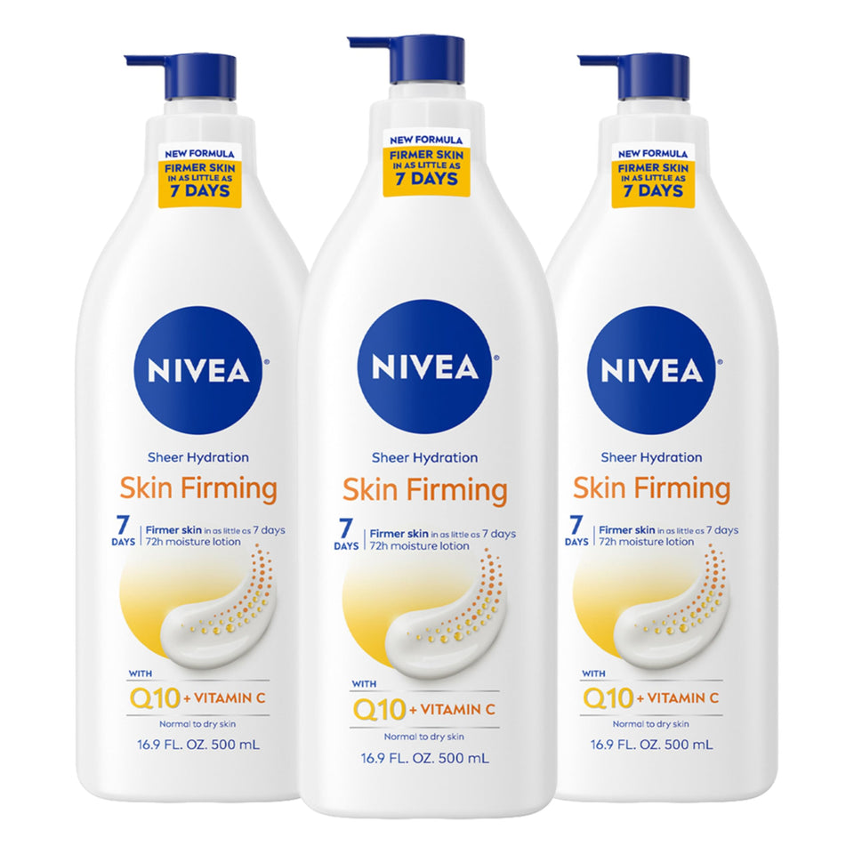 NIVEA front pump bottle showing product and branding for easy dispensing benefit