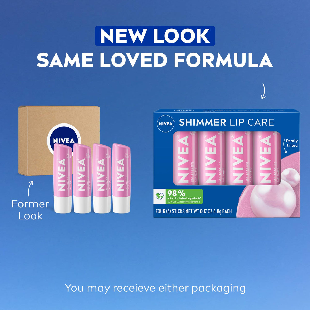 NIVEA open stick texture close-up displaying smooth balm glide and hydration
