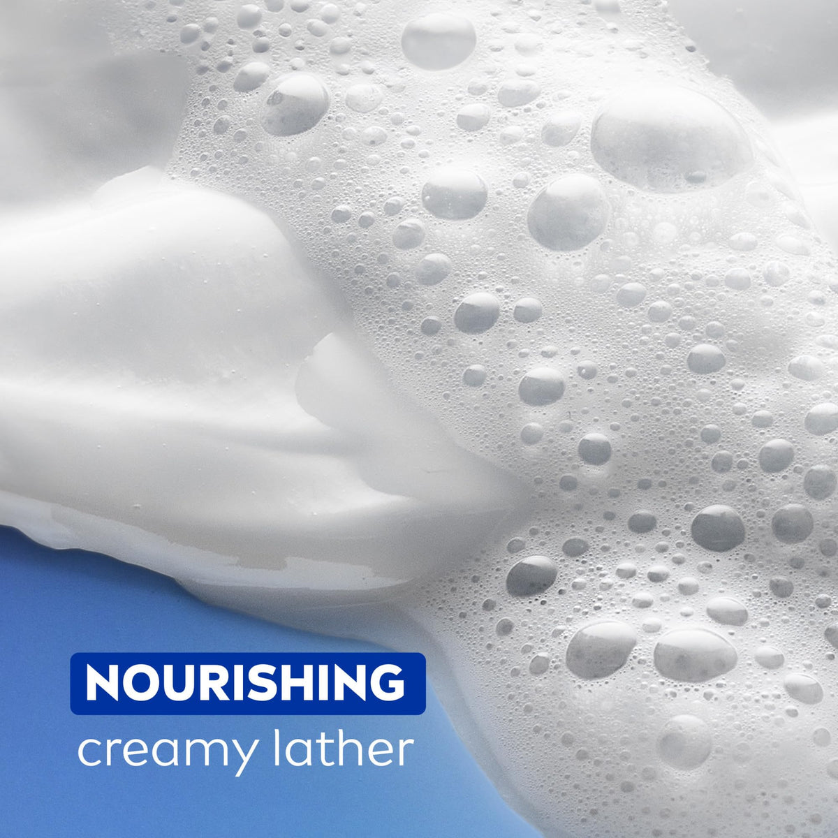 NIVEA body wash in use during shower showing gentle cleansing benefit
