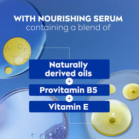 NIVEA 30 fl oz bottle held in hand showing full-size value benefit