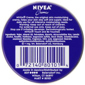 NIVEA tin inside a travel bag illustrating portability and reliable moisture