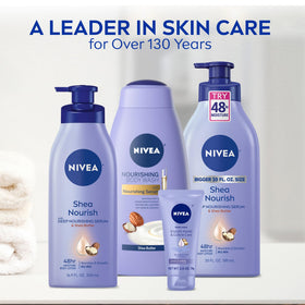 NIVEA lifestyle shot applying to legs showing smooth skin result