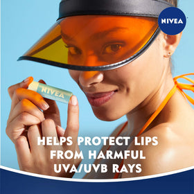 NIVEA smoothness open stick close-up showing smooth balm surface and subtle sheen for soft lips