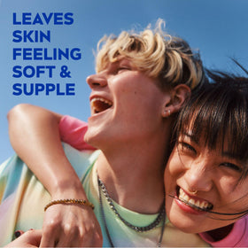 NIVEA soft label close-up showing jojoba oil and vitamin E benefits