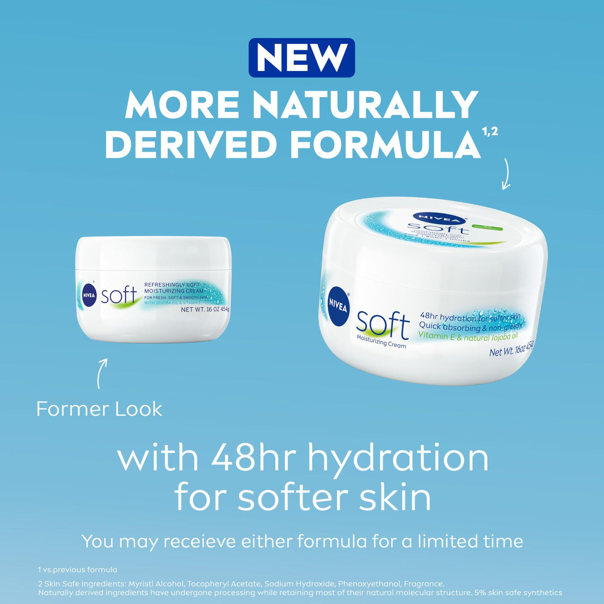 NIVEA soft open jar texture close-up highlighting fast-absorbing cream