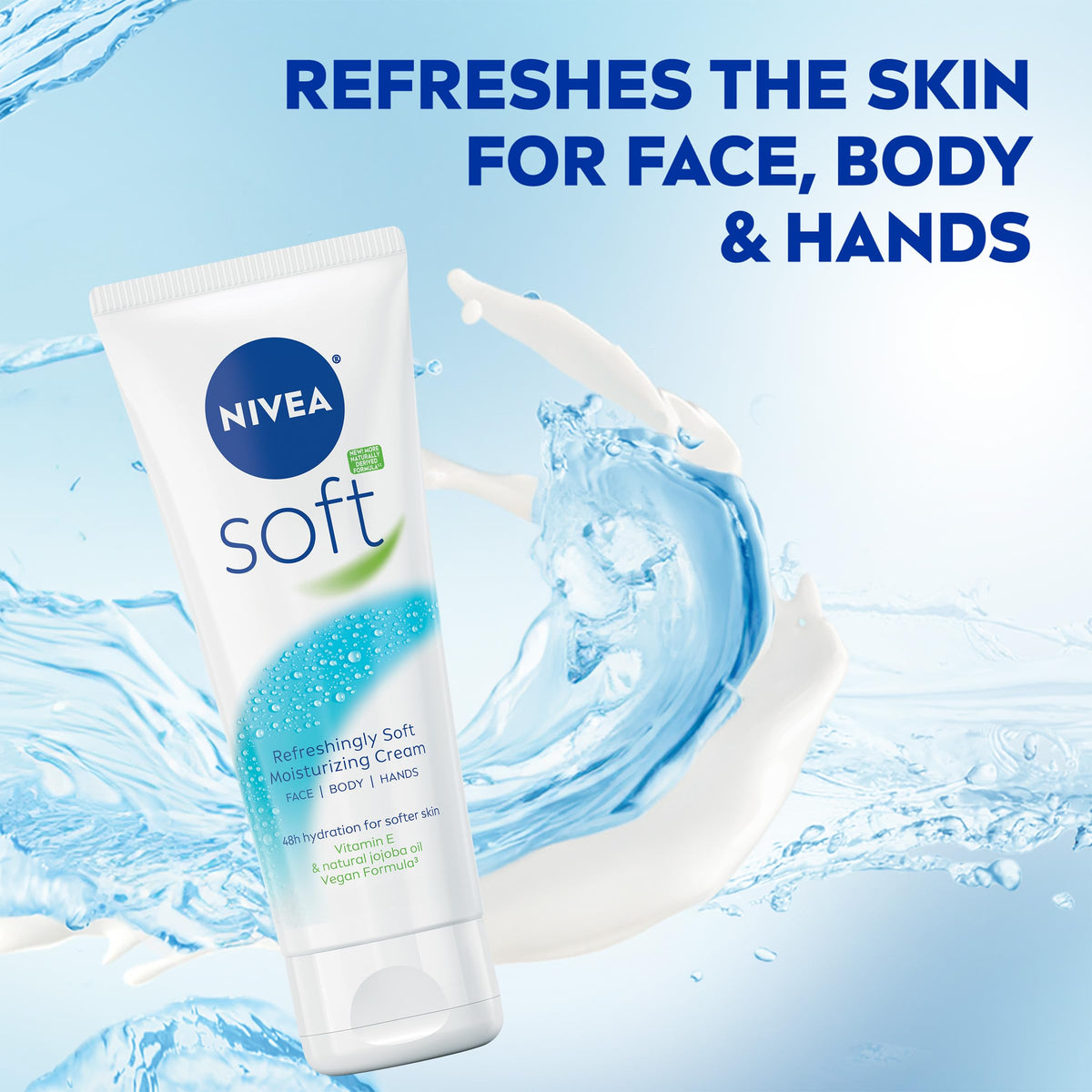 NIVEA soft cream texture close-up, highlighting lightweight absorbency