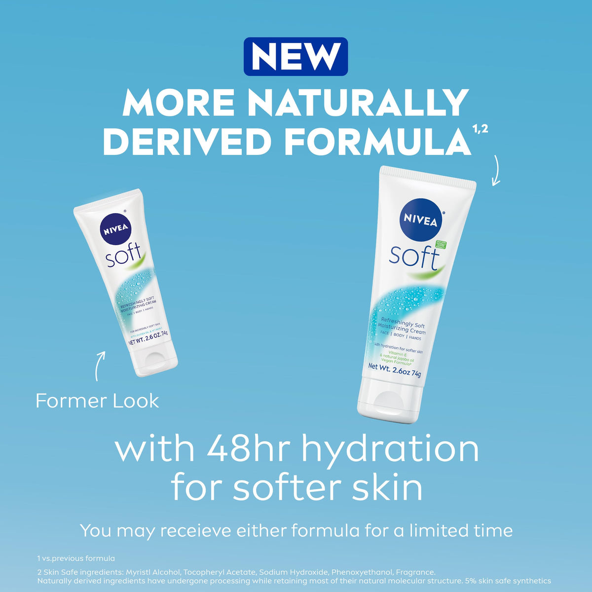NIVEA soft tube open with cream dispensing, demonstrating easy use