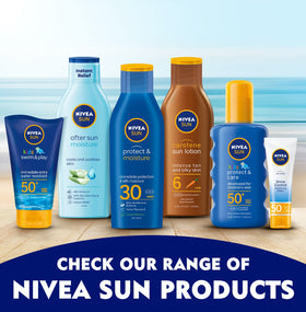 Nivea Sun aloe vera ingredient shot emphasizing natural extract calming skin