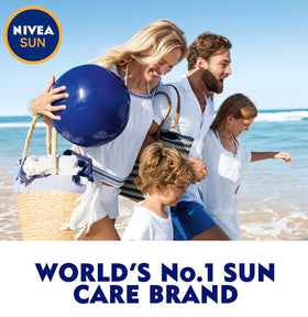 Nivea Sun texture closeup illustrating smooth lotion and quick absorption benefit