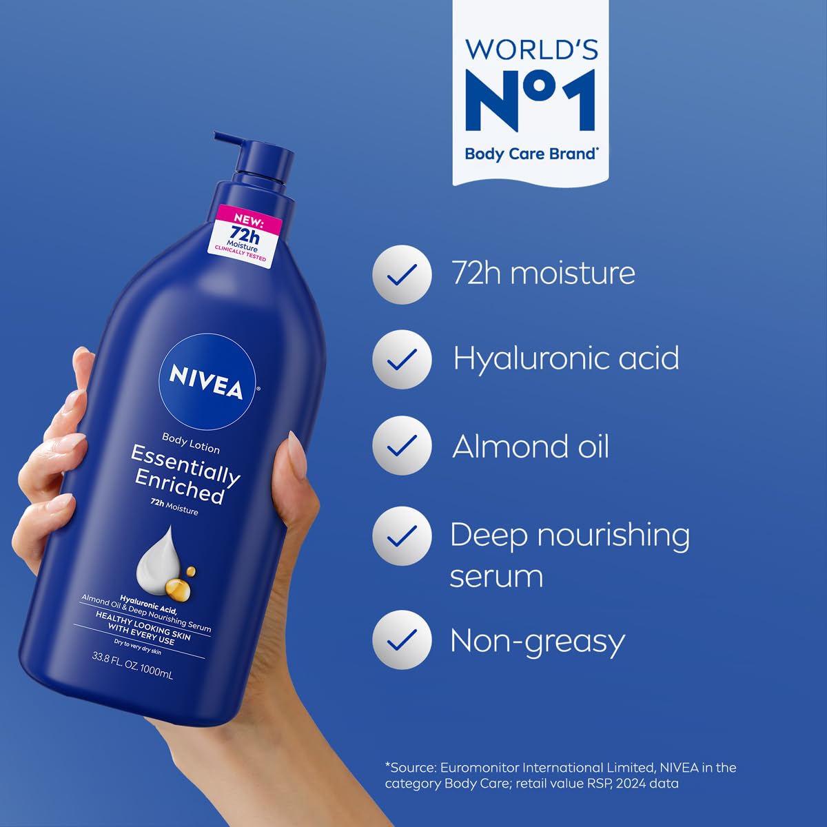 NIVEA creamy lotion texture close-up demonstrating smooth application