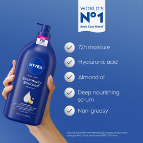 NIVEA creamy lotion texture close-up demonstrating smooth application