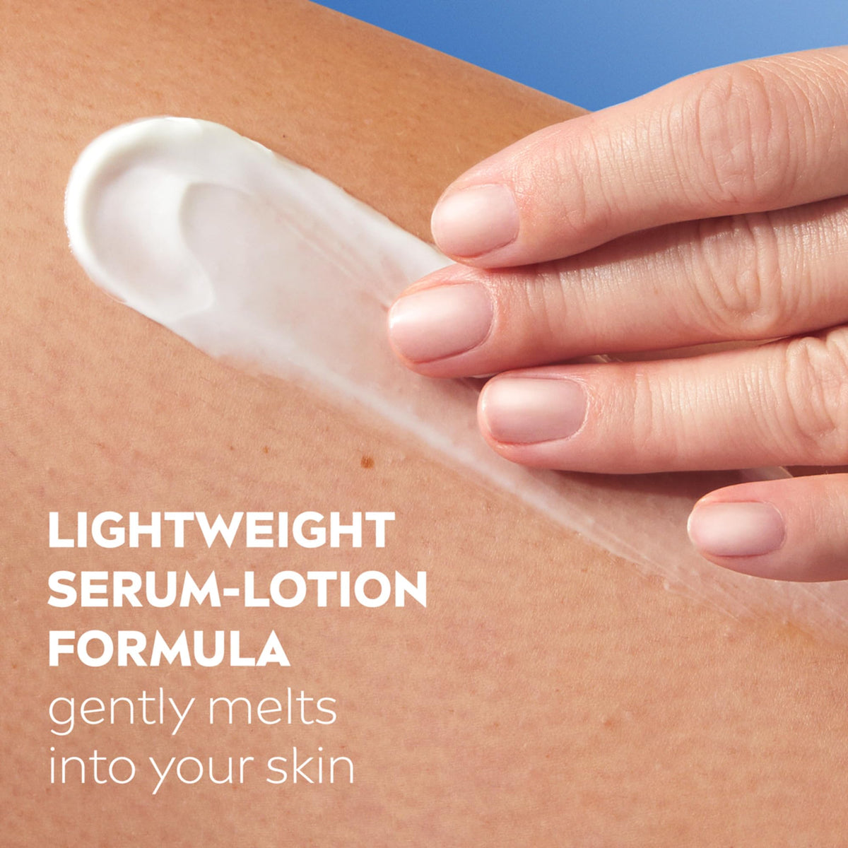 NIVEA close-up of lotion texture highlighting lightweight absorption benefit