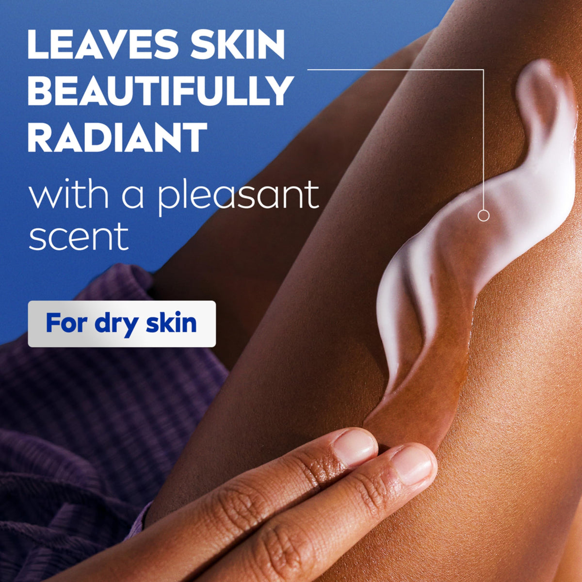 NIVEA applied to forearm demonstrating firming massage and skin smoothing