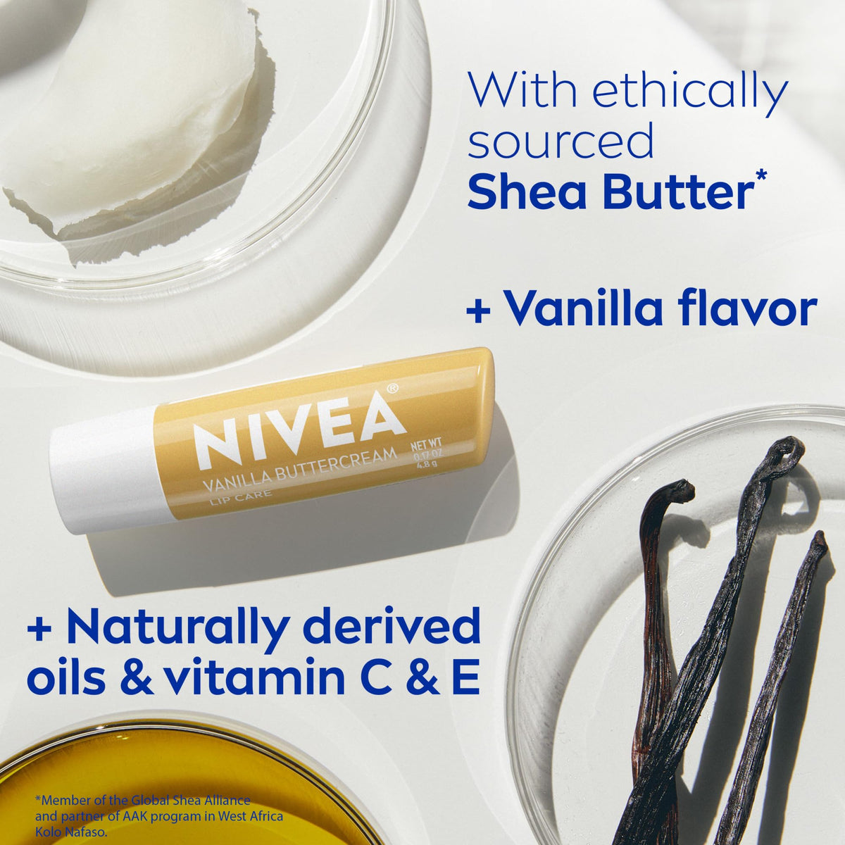 NIVEA lip application in use illustrating easy glide for instant moisture benefit