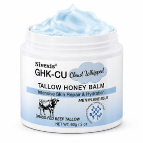 Nivexis jar front view showing blue balm and clear labeling for moisturization