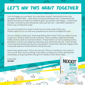 NIXXIT parent applying pen to child’s nails demonstrating simple at-home application