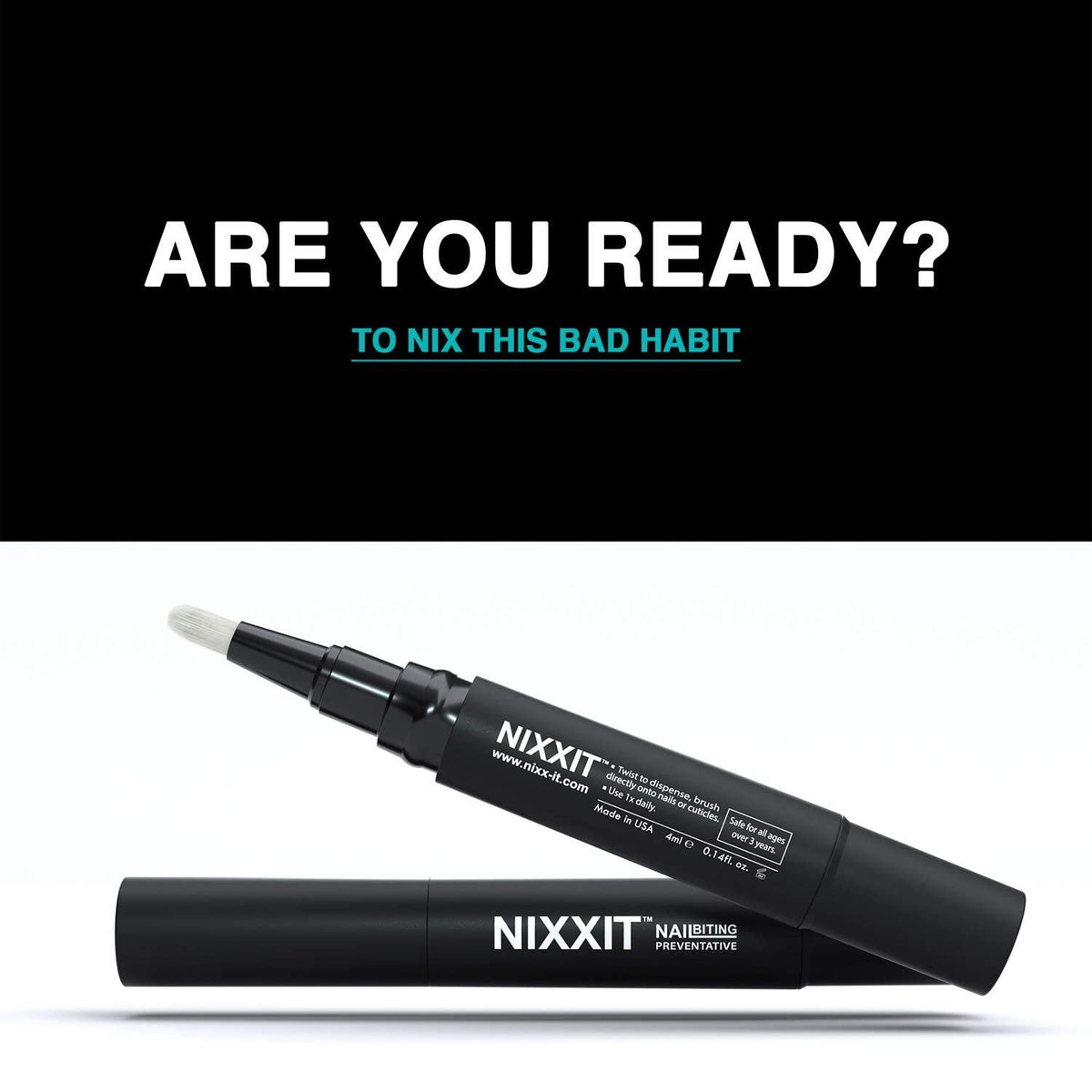 NIXXIT pen held in hand to show compact size and portability