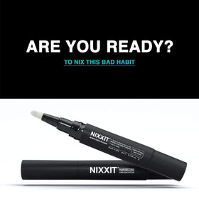 NIXXIT pen held in hand to show compact size and portability