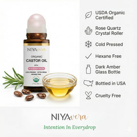 NIYAVERA bottled in USA badge on package indicating quality control
