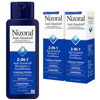 Nizoral front packaging showing treatment benefits and ketoconazole