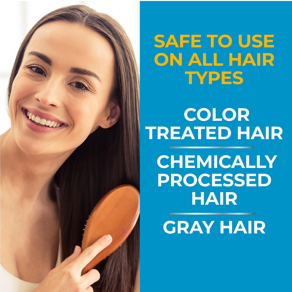 Applying Nizoral to wet hair demonstrating targeted scalp treatment benefit