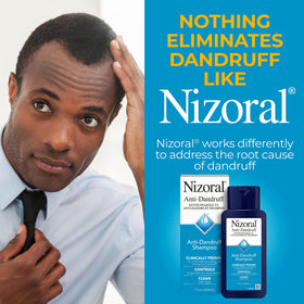 Nizoral bottle with cap open ready for use, convenient dosing benefit