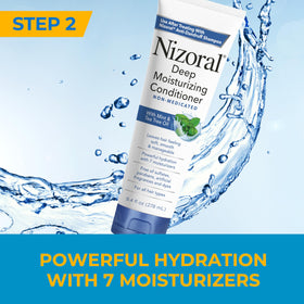 Nizoral bundle staged in bathroom to show convenient daily routine benefit