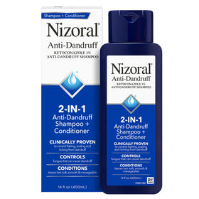 nizoral front packaging bottle showing label and benefits