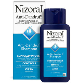 Nizoral front packaging showing 7 fl oz bottle and brand benefit