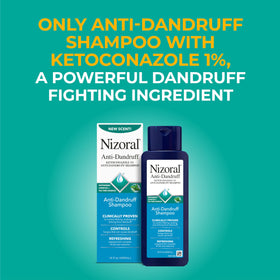 Nizoral label close-up with pump top highlighting directions and ingredient focus