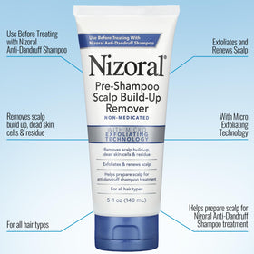 Nizoral rinsing from hair showing residue removal and refreshed scalp