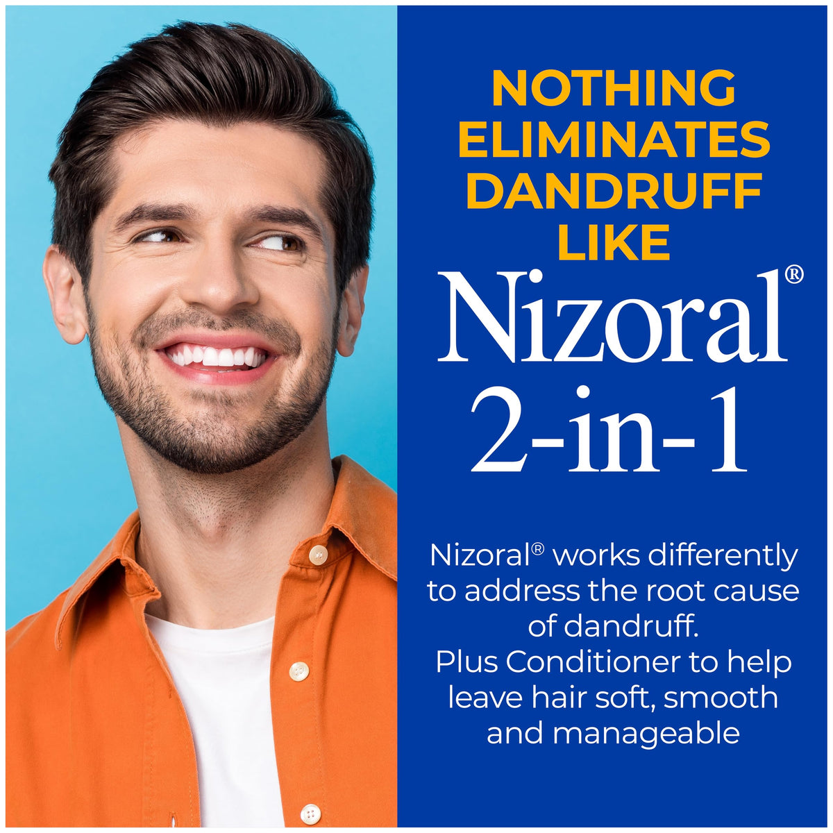 Creamy Nizoral shampoo texture poured to show conditioning feel