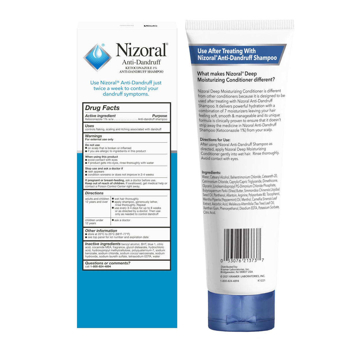 Nizoral bottles in hand size comparison for portion and scale
