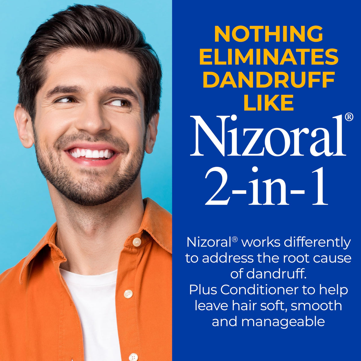 nizoral foamy texture on hand illustrating gentle conditioning