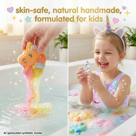 NJSTARC nine individually wrapped unicorn bath bombs neatly displayed