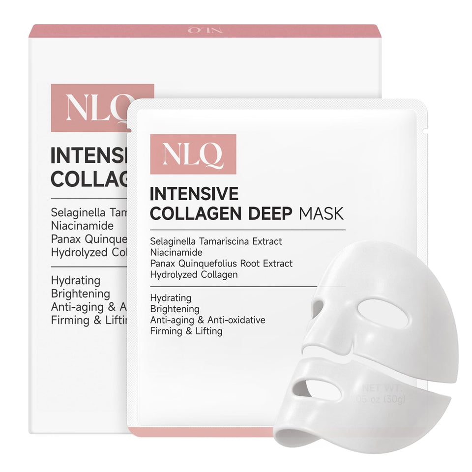 NLQ front packaging showing five hydrogel mask sachets and product benefits