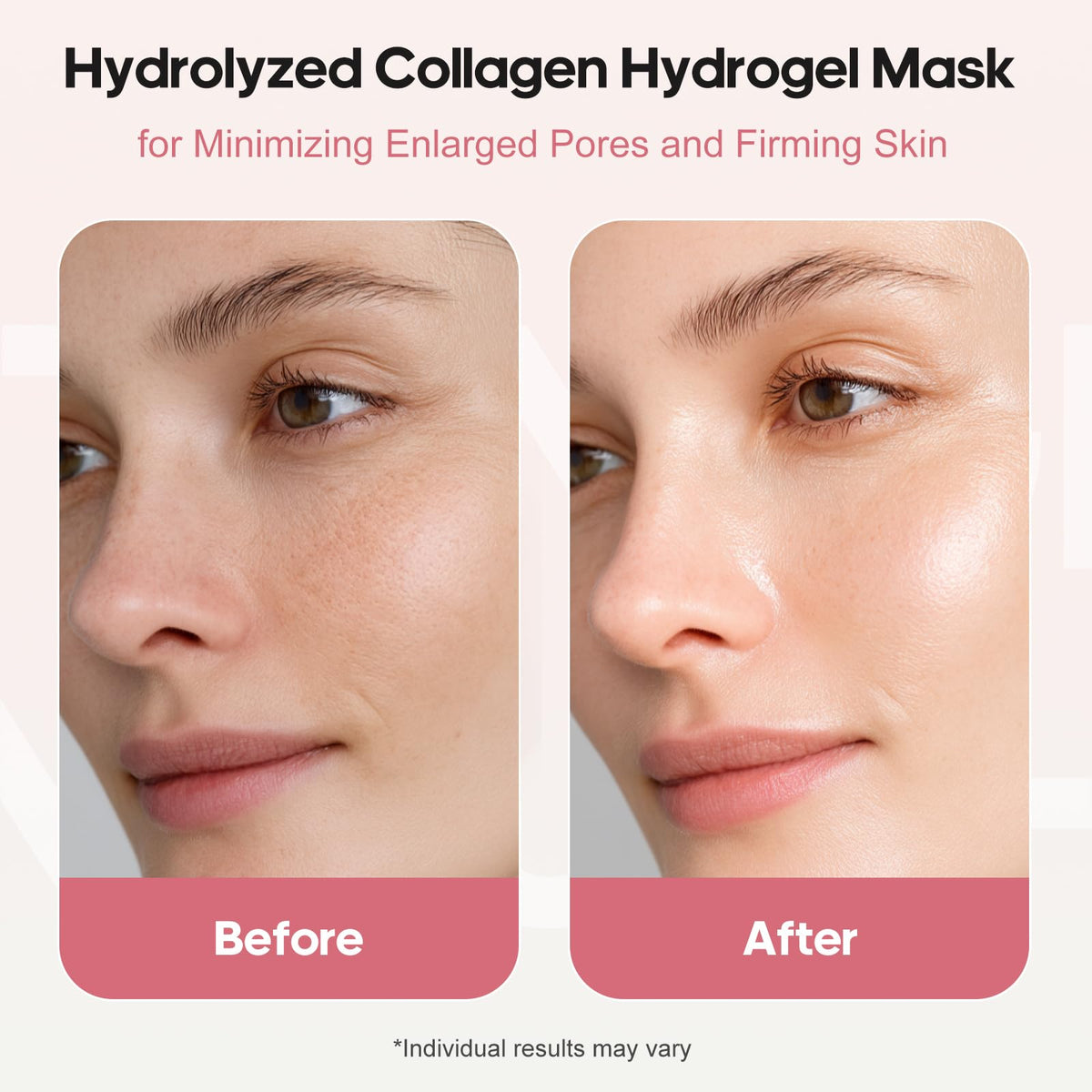 NLQ hydrogel mask turning transparent during use indicating absorption