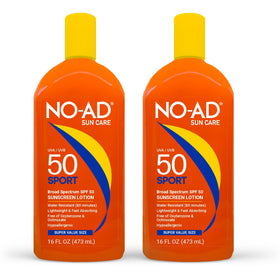 NO-AD front packaging 16oz bottle showing label and SPF 50 protection benefit
