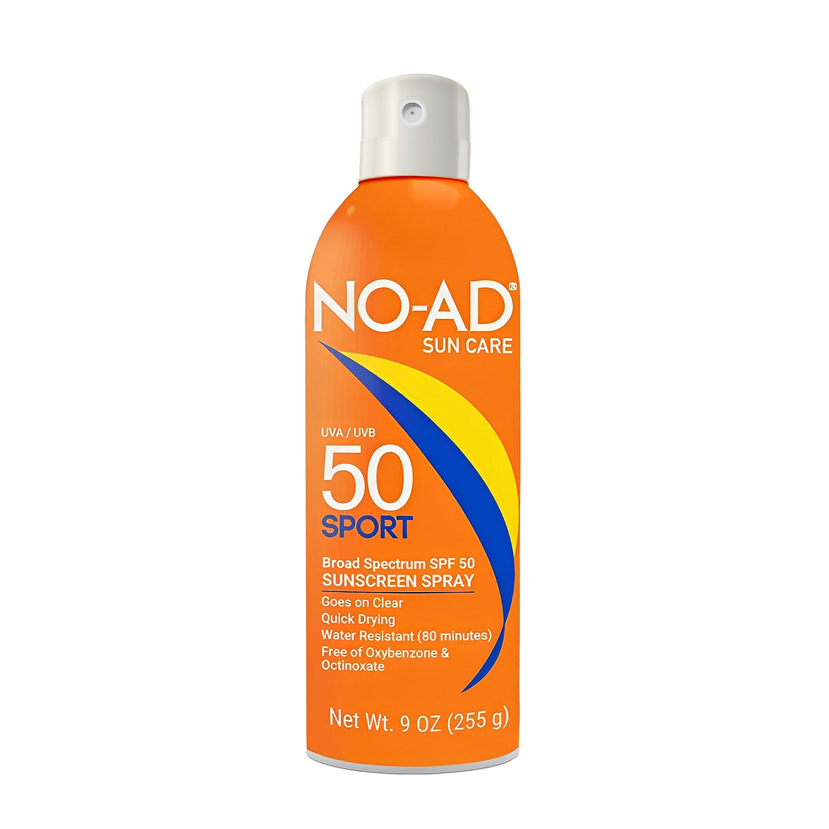 NO-AD front packaging showing SPF 50 and active use benefits