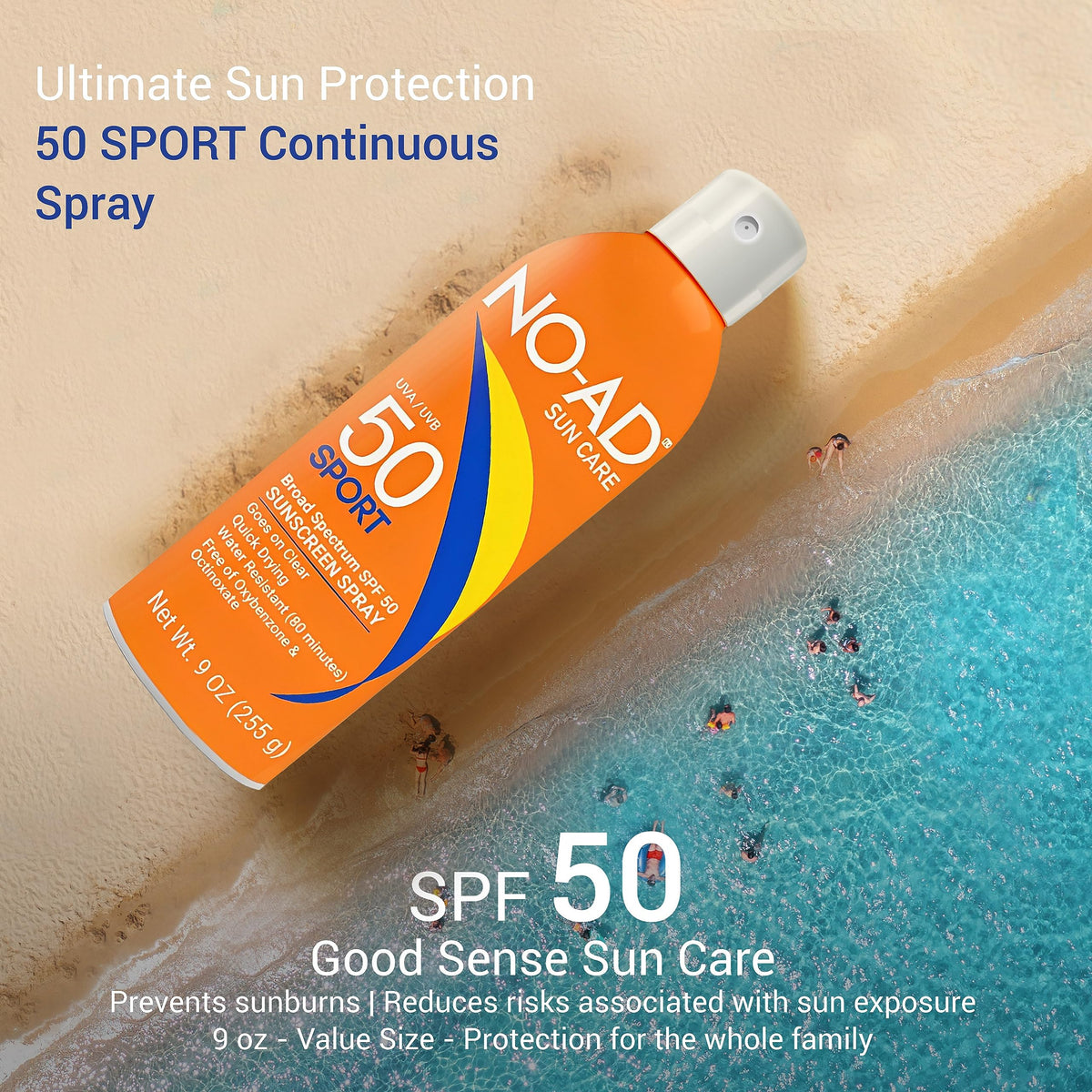 NO-AD spray in action on arm for fast, even outdoor application